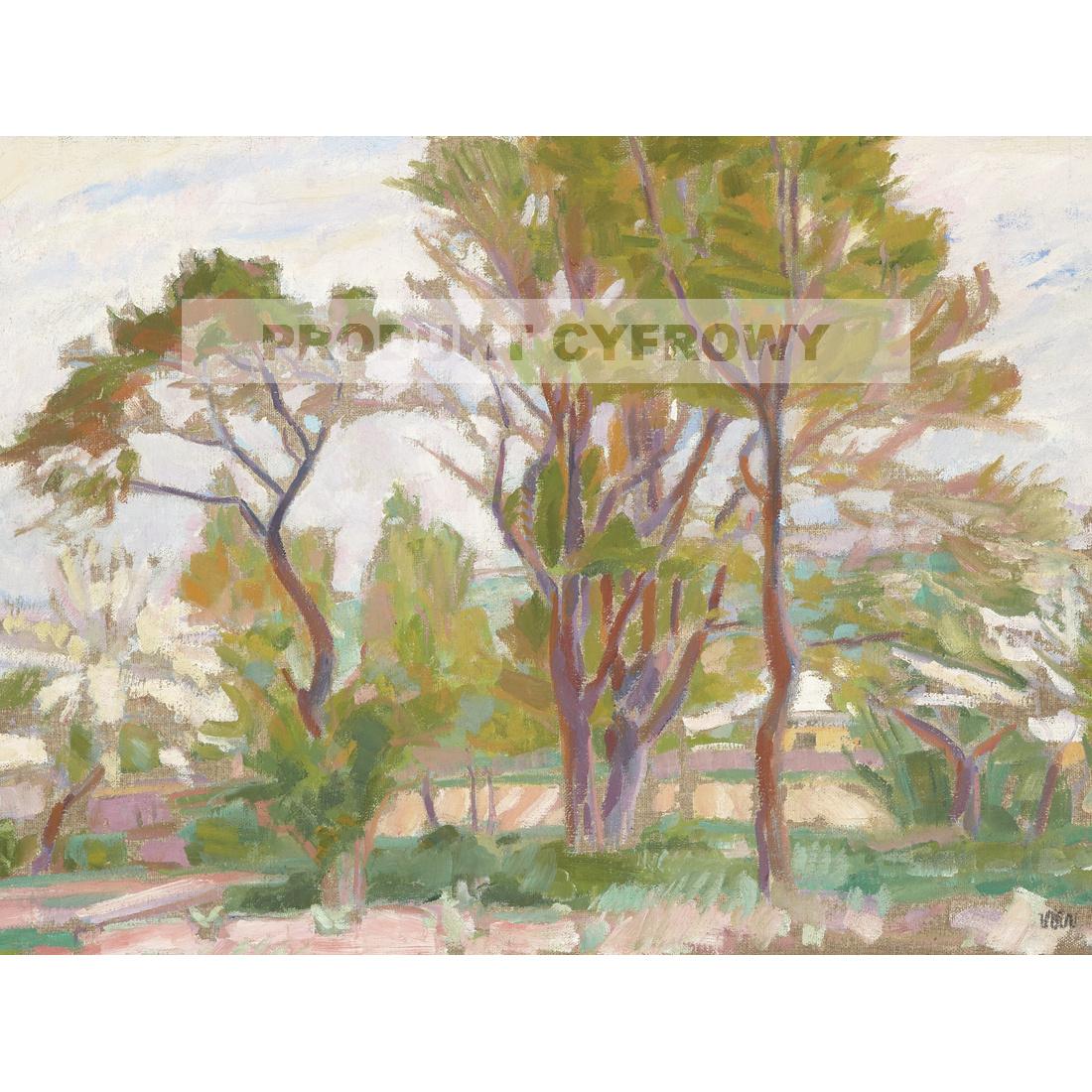 Wojciech Weiss Pejzaż z drzewami — produkt cyfrowy do pobrania