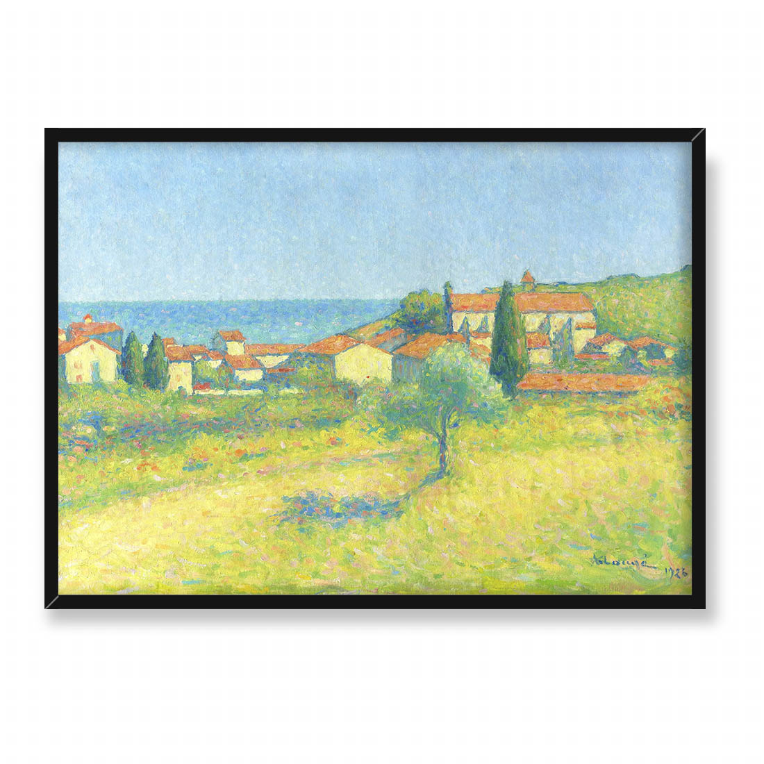 Achille Lauge Dachy Collioure nad morzem 70x50