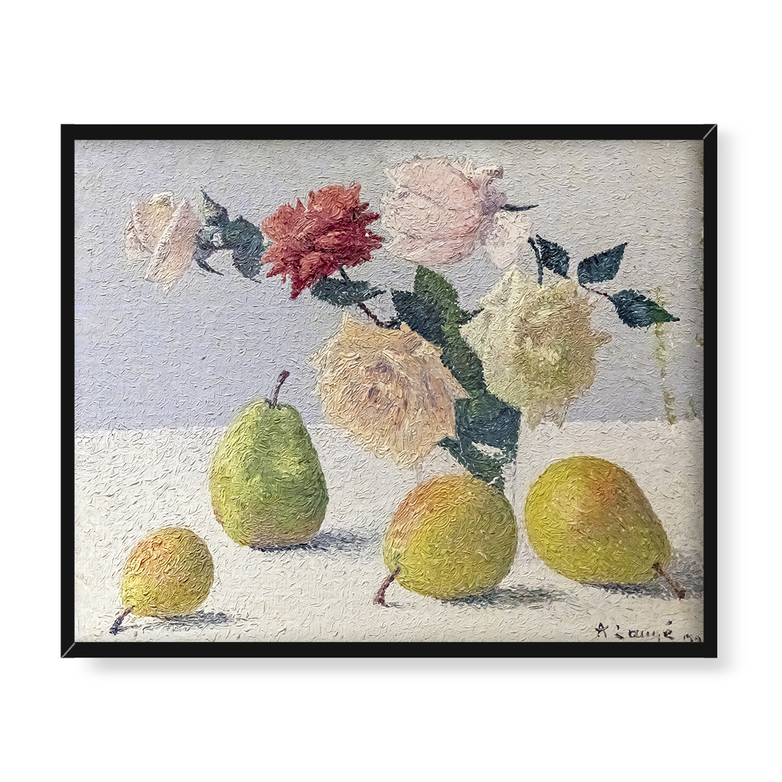 Achille Lauge Kwiaty i gruszki 50x40