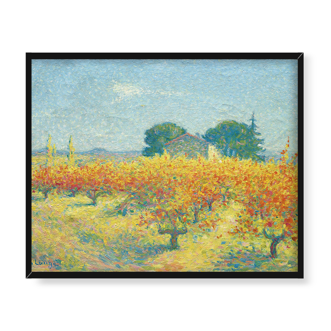 Achille Lauge Na łąkach w pobliżu Cailhau 50x40 w RAMIE