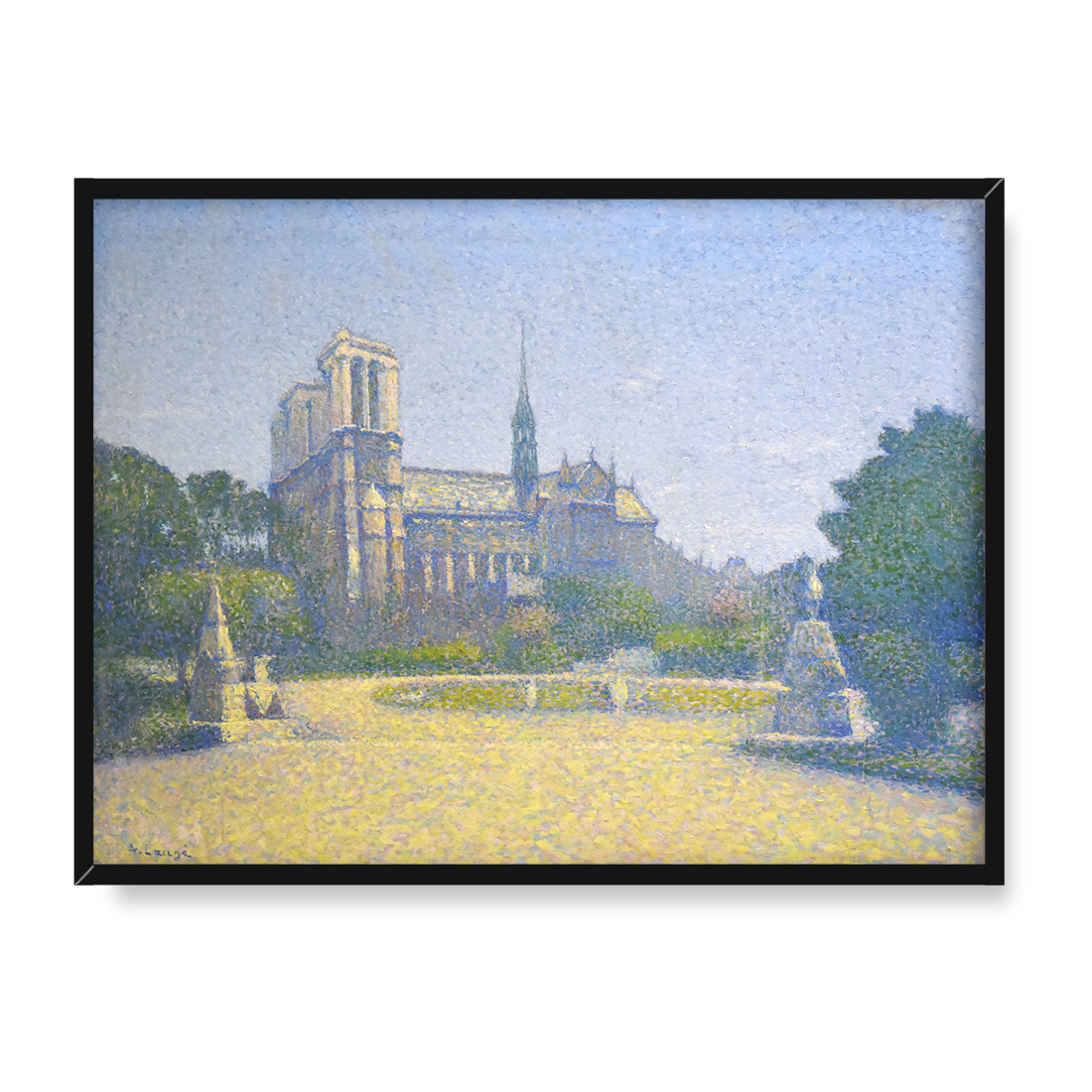 Achille Lauge Notre Dame w Paryżu 40x30 w RAMIE