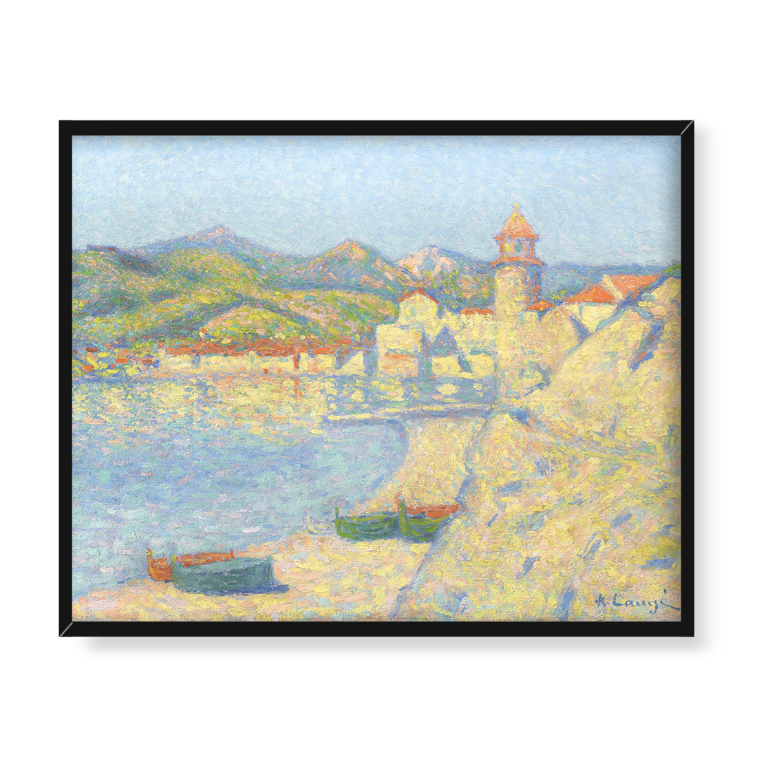 Achille Lauge Łodzie w Collioure 50x40 w RAMIE