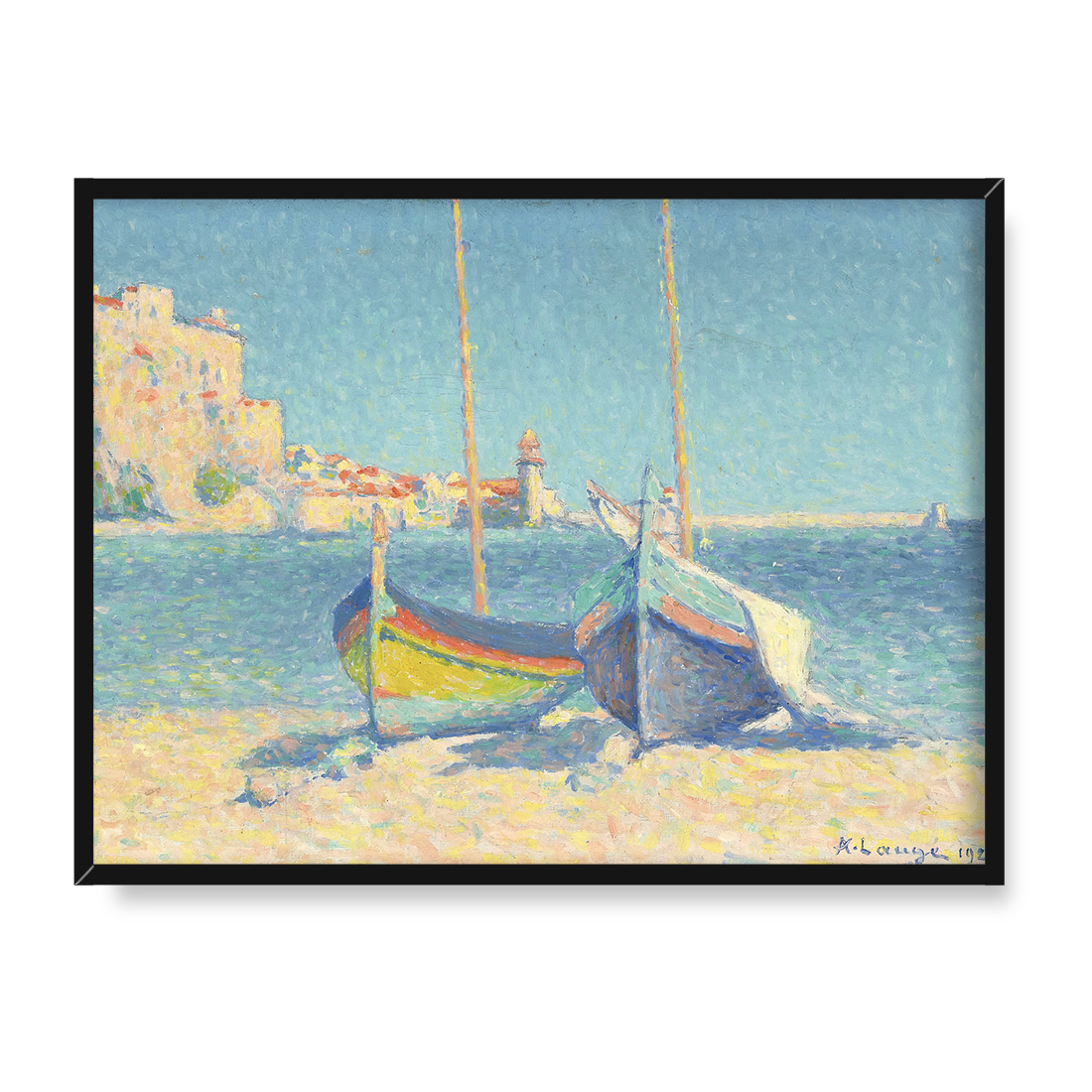 Achille Lauge Port w Collioure 40x30 w RAMIE