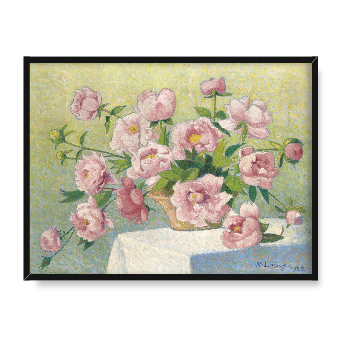 Achille Lauge Różowe piwonie 40x30