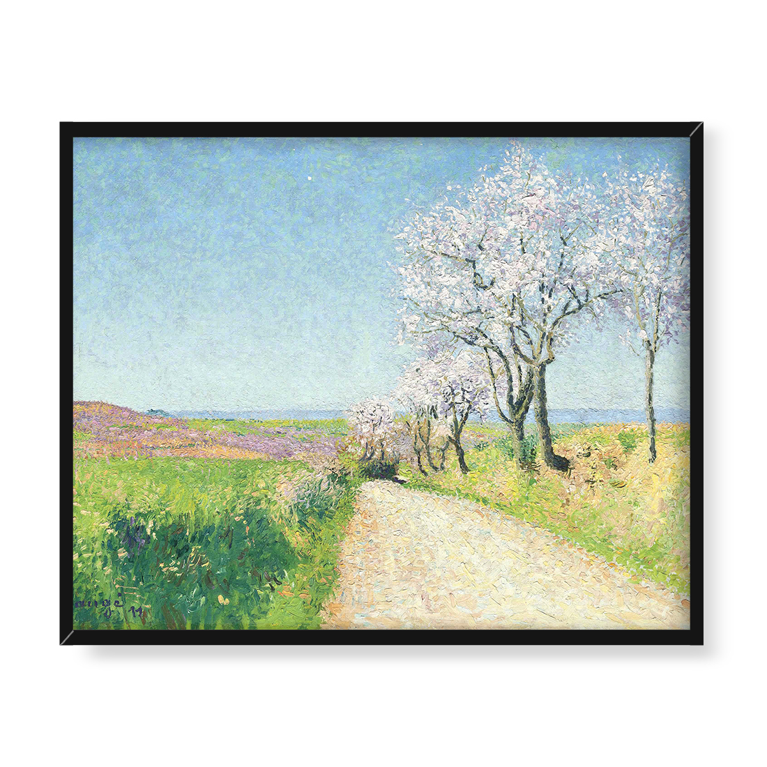 Achille Lauge Ścieżka wśród kwitnących migdałowców 50x40 w RAMIE