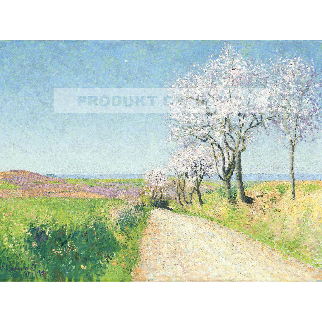 Achille Lauge Ścieżka wśród kwitnących migdałowców — produkt cyfrowy do pobrania