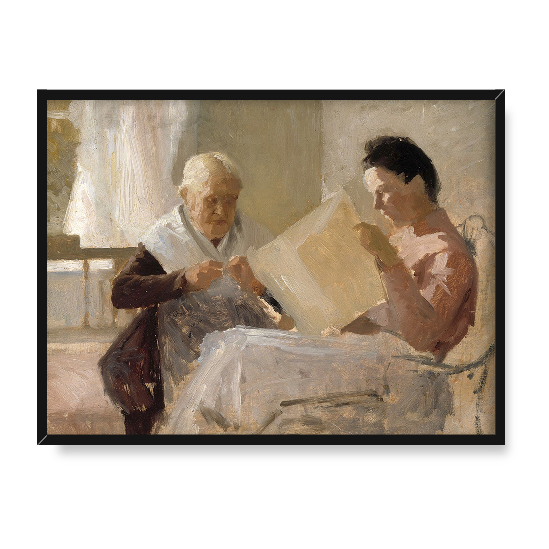 Albert Edelfelt Annie Edelfelt z Fredriką Snygg 40x30 w RAMIE