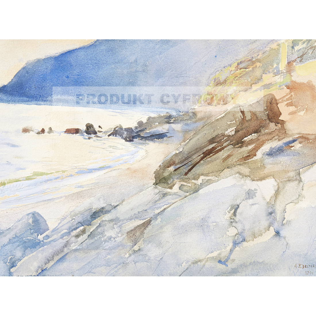 Albert Edelfelt Brzeg na Lazurowym Wybrzeżu — produkt cyfrowy do pobrania