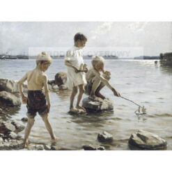Albert Edelfelt Chłopcy bawiący się na brzegu — produkt cyfrowy do pobrania