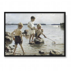 Albert Edelfelt Chłopcy bawiący się na brzegu 70×50