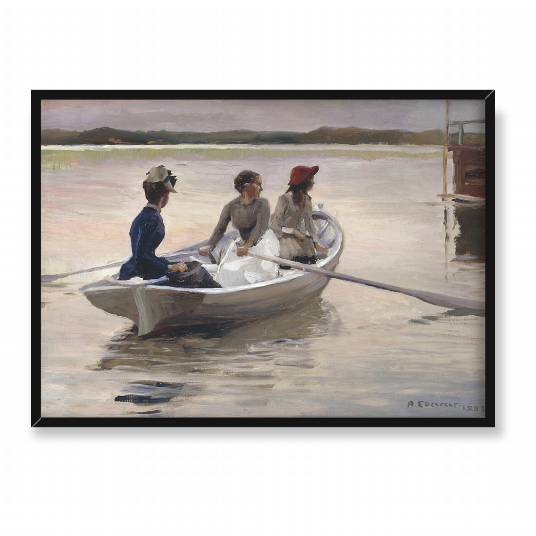 Albert Edelfelt Dziewczęta w łodzi wiosłowej 70x50