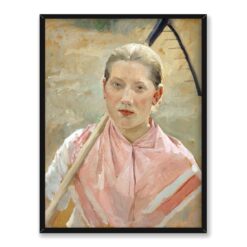 Albert Edelfelt Dziewczyna z grabiami 30×40