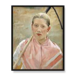 Albert Edelfelt Dziewczyna z grabiami 40×50