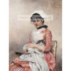 Albert Edelfelt Dziewczyna z kotem — produkt cyfrowy do pobrania