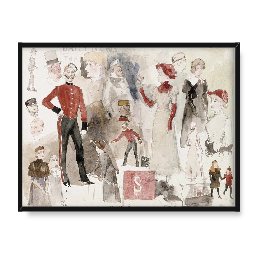 Albert Edelfelt Studia postaci z Anglii 40x30