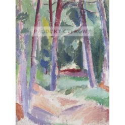 Alfred Justitz Krajobraz z drzewami — produkt cyfrowy do pobrania