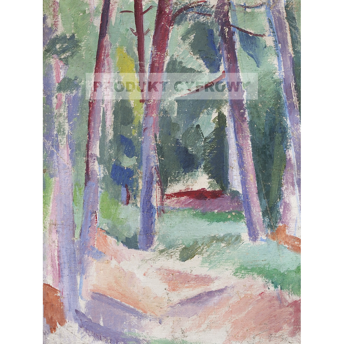 Alfred Justitz Krajobraz z drzewami — produkt cyfrowy do pobrania