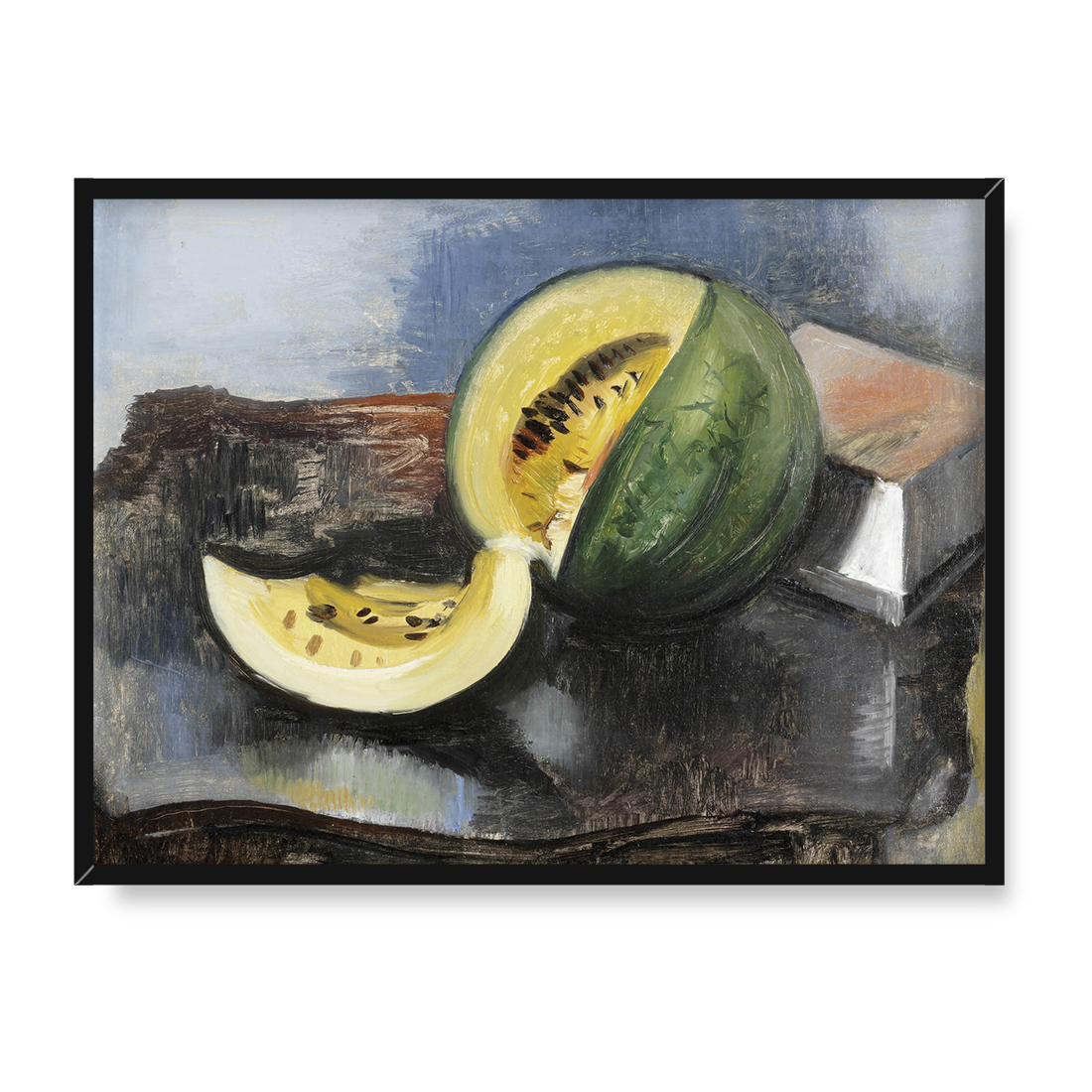 Alfred Justitz Martwa natura z melonem 40x30 w RAMIE