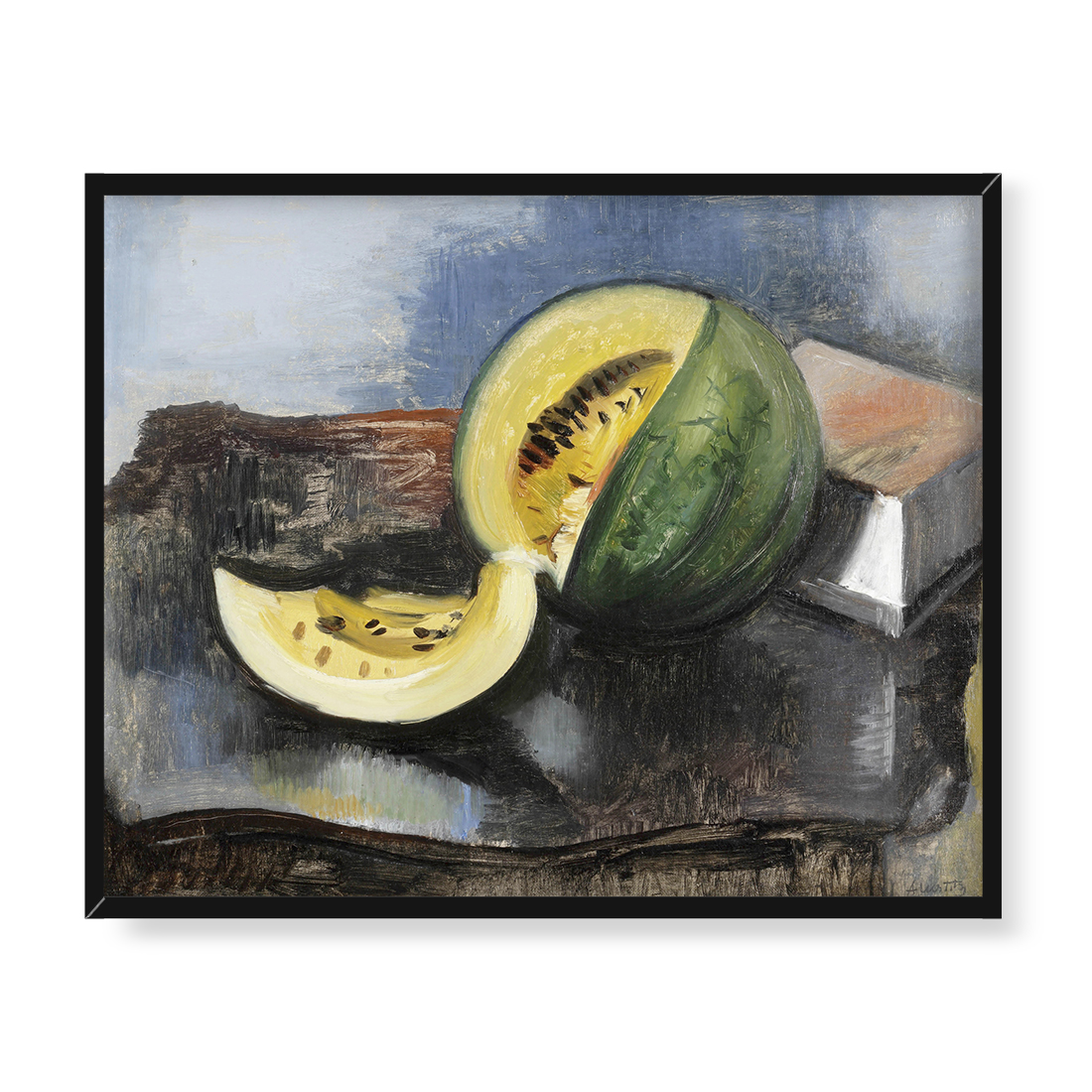 Alfred Justitz Martwa natura z melonem 50x40 w RAMIE