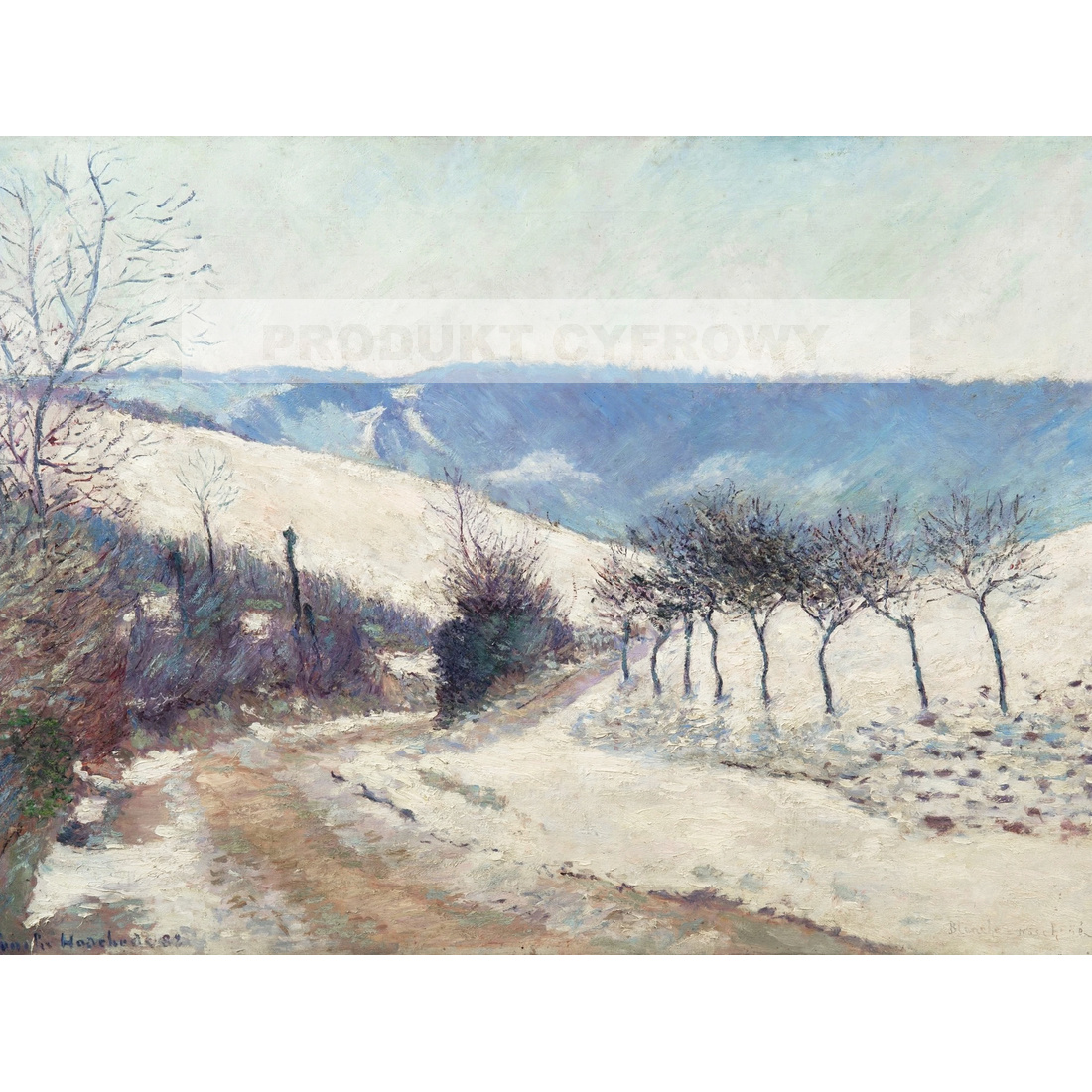 Blanche Hoschedé Monet Paysage effet de neige, le Val près de Giverny kopia — produkt cyfrowy do pobrania