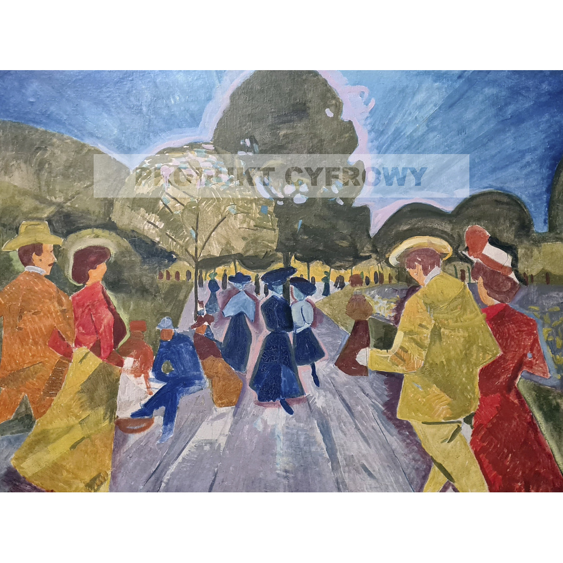 Bohumil Kubista Promenada w ogrodach Riegra — produkt cyfrowy do pobrania