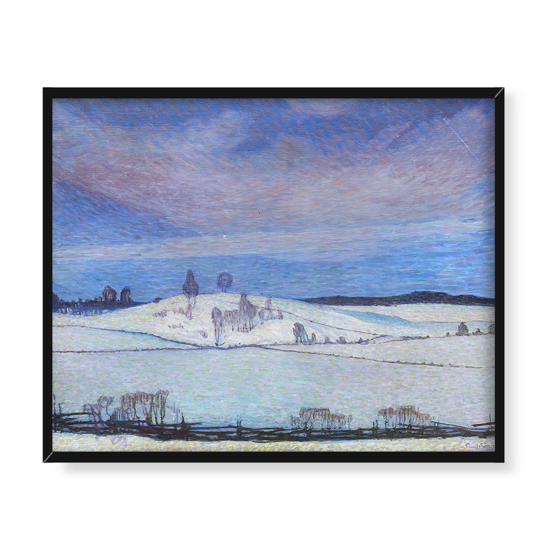 Fritz Lindstrom Zimowe światło księżyca 50x40 w RAMIE