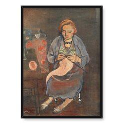 Georges Kars Kobieta robiąca na drutach 50×70