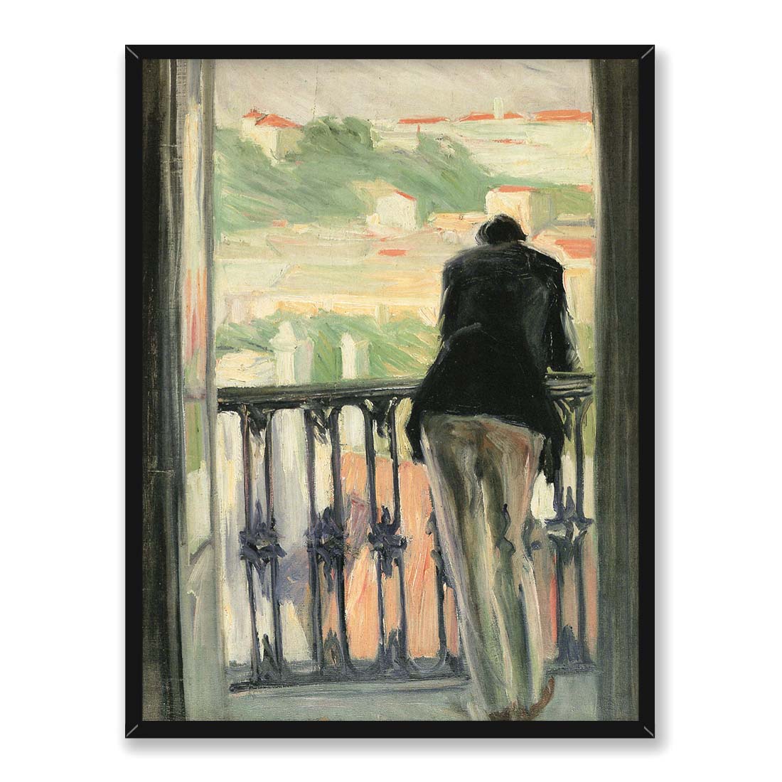 Georges Kars Mężczyzna na balkonie 30x40
