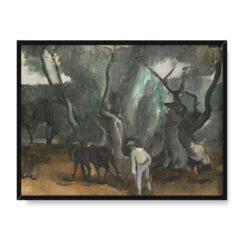 Georges Kars Mężczyzna z końmi 40×30