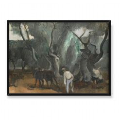 Georges Kars Mężczyzna z końmi 70×50