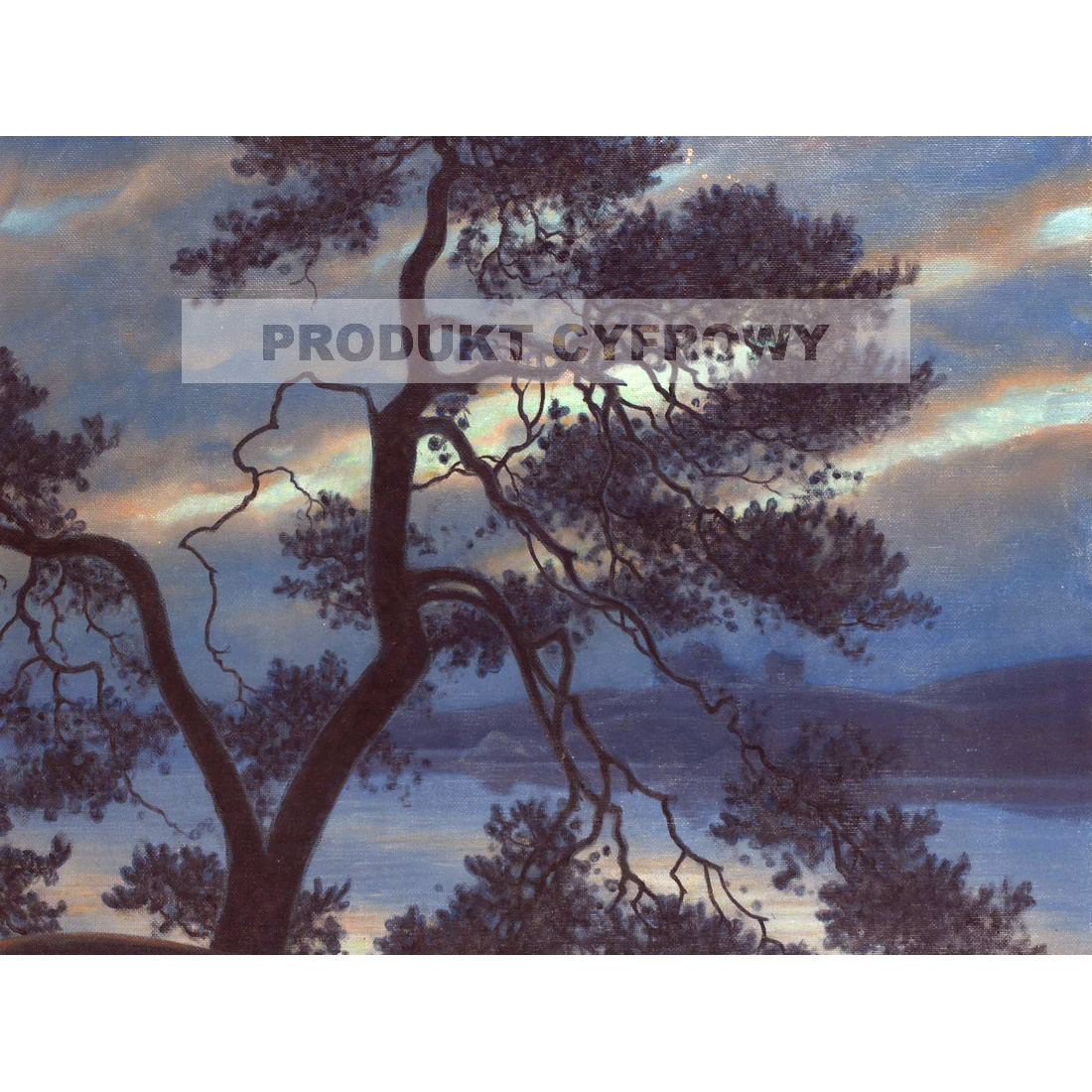 Gustaf Fjaestad Krajobraz o zmierzchu — produkt cyfrowy do pobrania