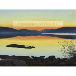 Gustaf Fjaestad Letnia noc nad jeziorem górskim — produkt cyfrowy do pobrania