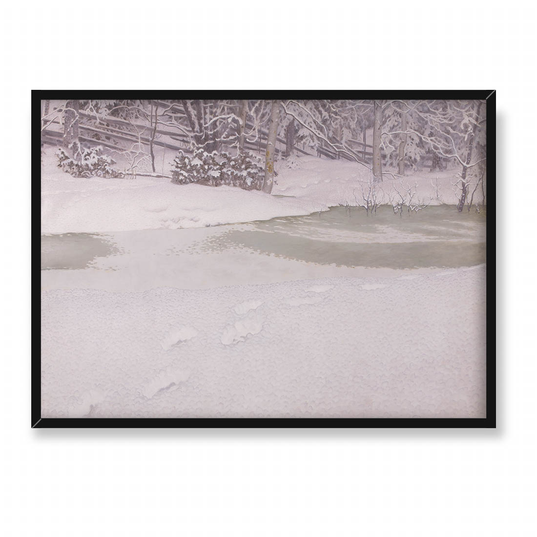 Gustaf Fjaestad Nowo spadły śnieg 70x50