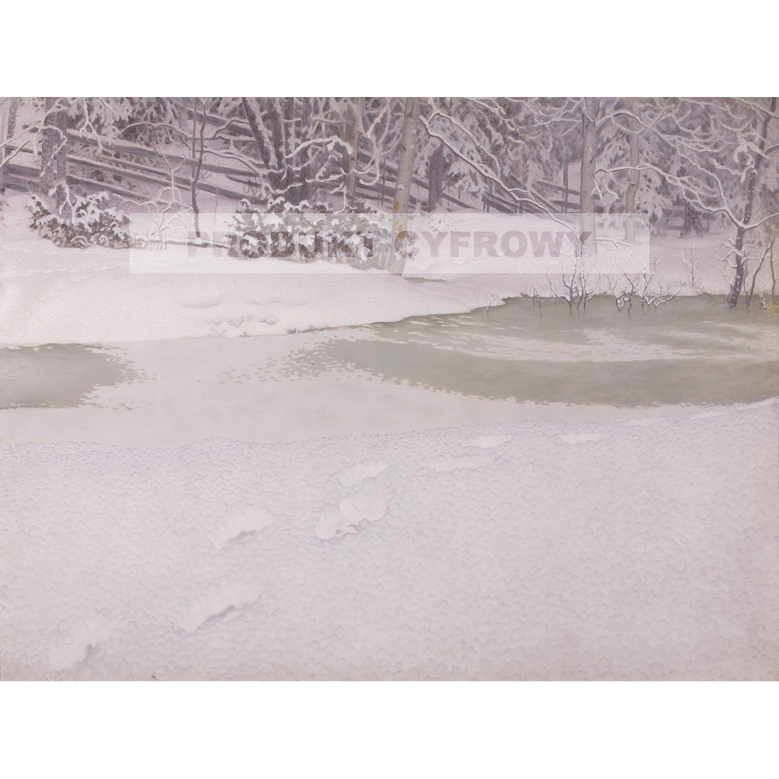 Gustaf Fjaestad Nowo spadły śnieg — produkt cyfrowy do pobrania