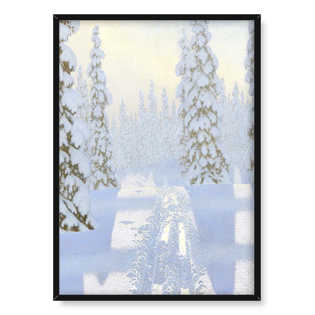 Gustaf Fjaestad Ślady nart w wielkim lesie 50x70