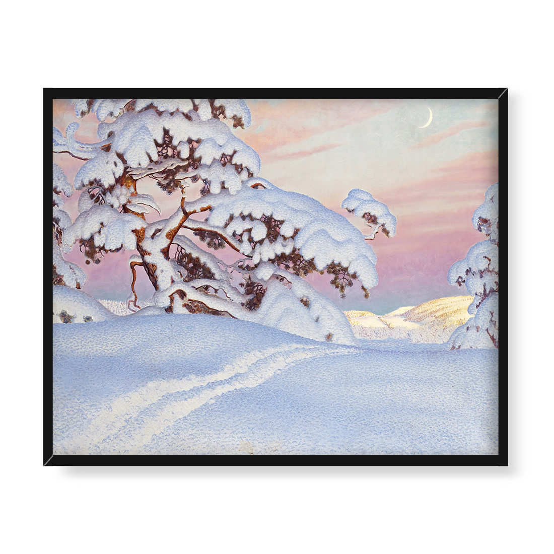 Gustaf Fjaestad Ślady w głębokim śniegu 50x40 w RAMIE