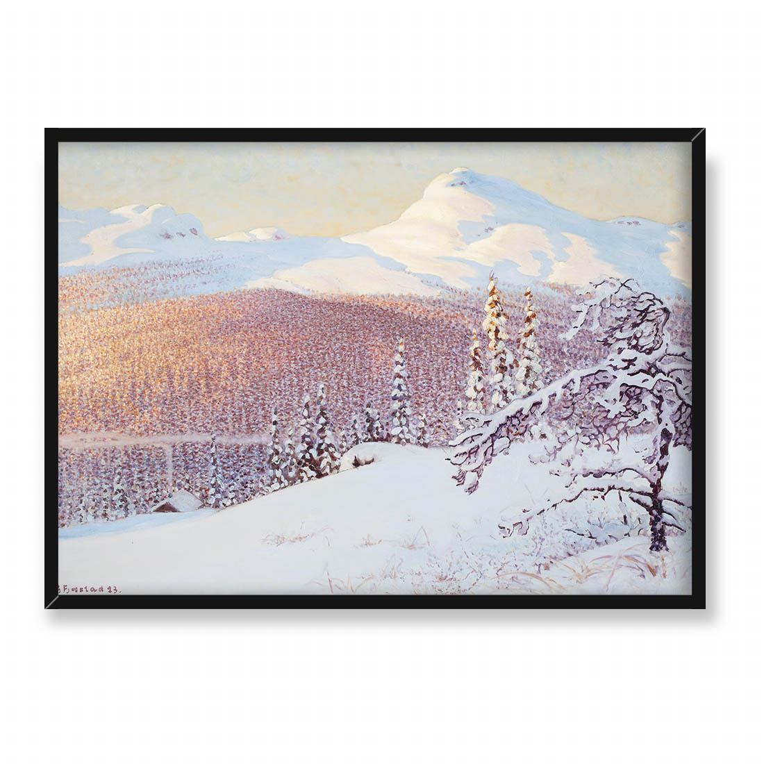 Gustaf Fjaestad Słońce i cień w górach 70x50