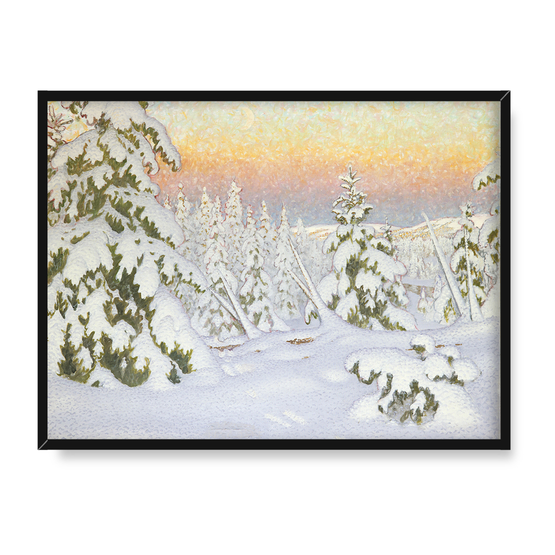 Gustaf Fjaestad Zimowy krajobraz o zmierzchu 40x30 w RAMIE