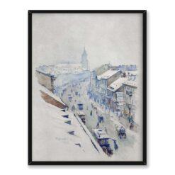 Władysław Podkowiński Widok na Nowy Świat w Warszawie zimą 30×40