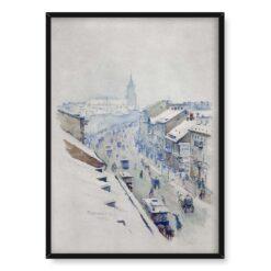 Władysław Podkowiński Widok na Nowy Świat w Warszawie zimą 50×70