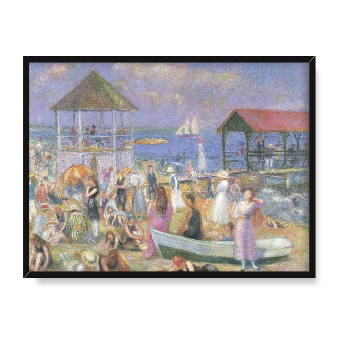 William Glackens Scena na plaży New London 40x30 w RAMIE