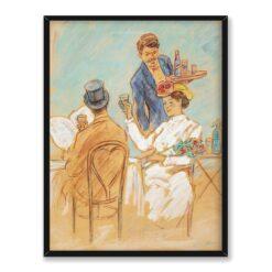 William Glackens Scena w kawiarni 30×40