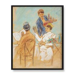 William Glackens Scena w kawiarni 40×50