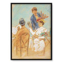 William Glackens Scena w kawiarni 50×70