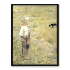 Akseli Gallen Kallela Chłopiec z wroną 30×40