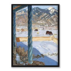 Akseli Gallen-Kallela Dom w Taos w świetle słońca 30×40