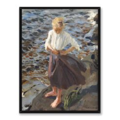 Akseli Gallen Kallela Dziewczyna stojąca na wietrze 30×40