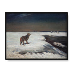 Alfred Wierusz Kowalski Wilk nocą 40×30