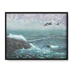 Axel Sjoberg Ptaki nad morskim brzegiem 40×30