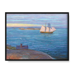 Axel Sjoberg Statek o zmierzchu 40×30